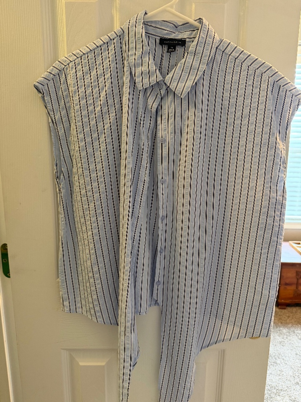 Blue and white striped blouse - large